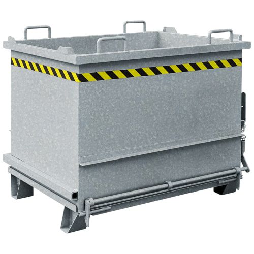 Eichinger Bodenklappenbehälter, Klappbodenbehälter, 1.000 Liter, stapelbar, Kettensicherung, 1.070 x 1.000 x 1.330 mm (HxBxT), Farbe anthrazitgrau