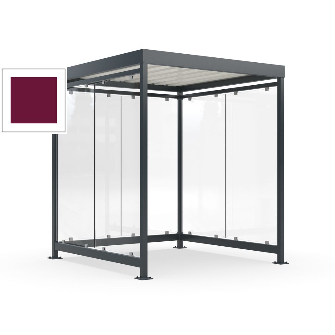 Raucherunterstand, Bushaltestelle, 6-7 Personen, 6 Wände, 2.510 x 2.165 x 2.165 mm (HxBxT), Achatgrau