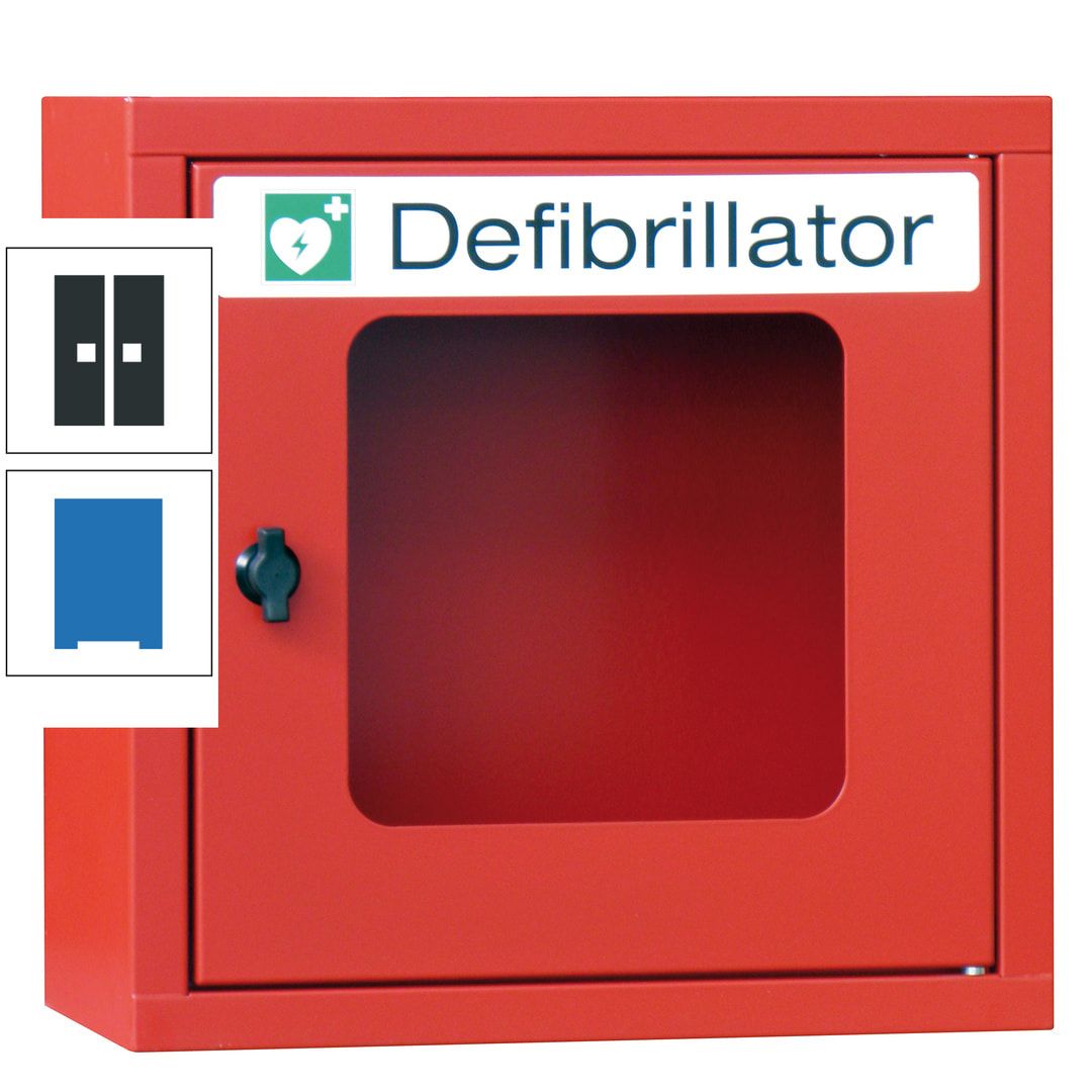 Defibrillatorenschrank - 400 x 400 x 200 mm (HxBxT) - Sichtfenster - anthrazitgrau