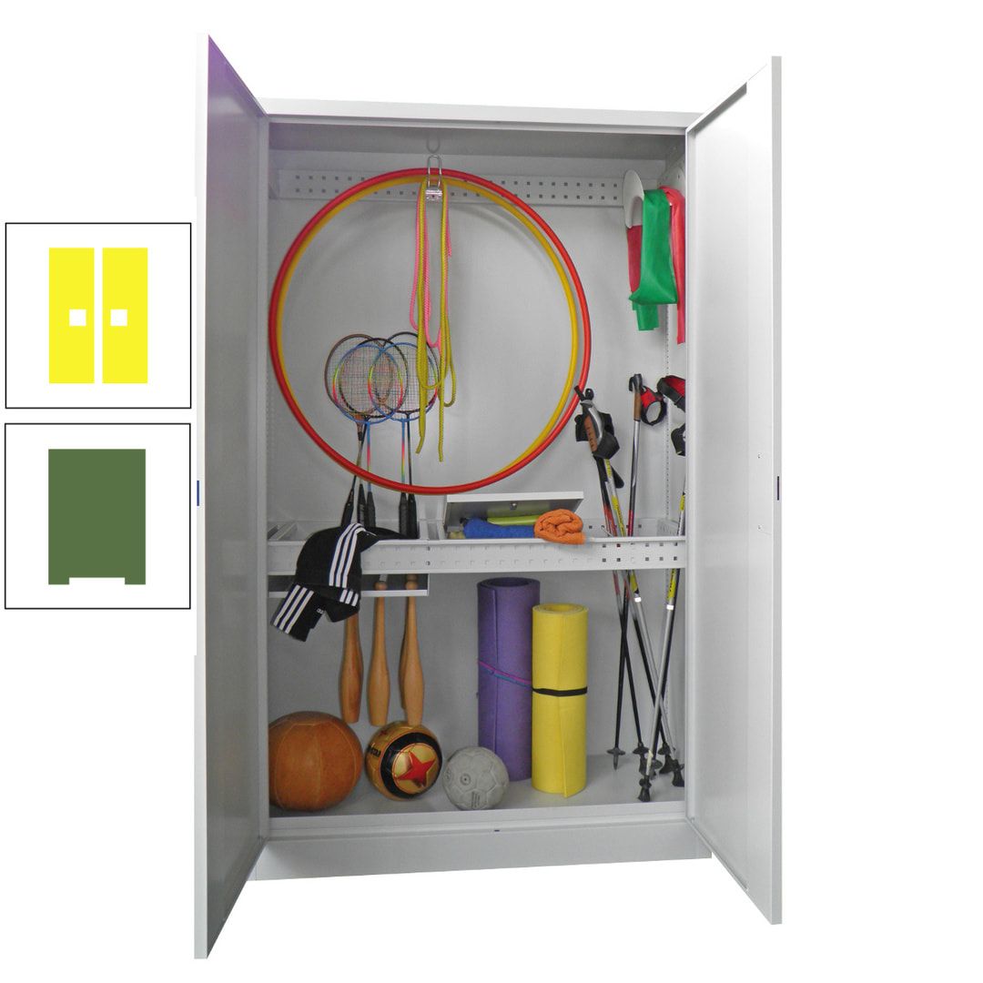 Sportschrank - Vollblechtüren - Variante 1 - 1.950x1.200x500 mm (HxBxT) - anthrazitgrau