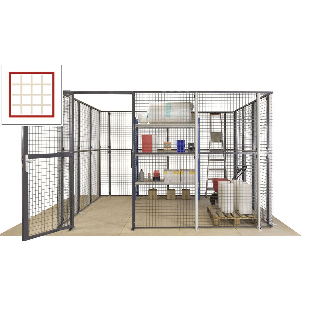 Maschinen Schutzgitter - Hallentrennwand - Sicherheitszaun - Tür - 72 m - 2.200 x 21.400 x 15.400 mm (HxBxT) - enzianblau