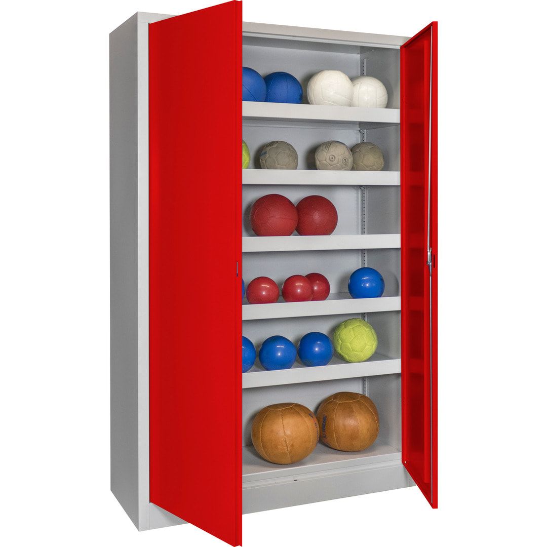 Ballschrank - Vollblechtüren - 5 Böden - 1.950x1.200x500 mm (HxBxT) - anthrazitgrau