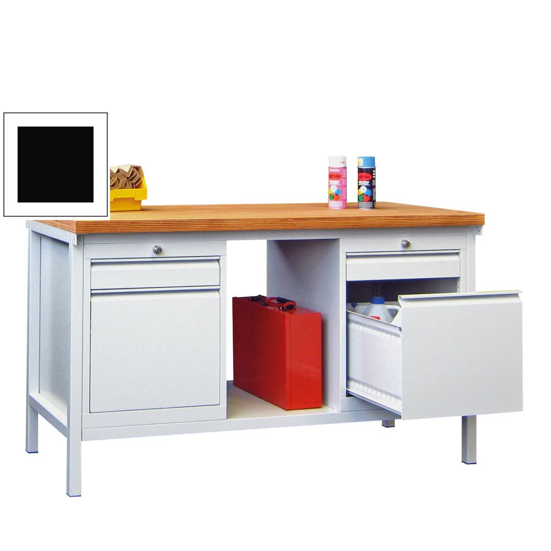 Werkbank mit Schubladenblöcken - 900 x 1.500 x 700 (HxBxT) - anthrazitgrau