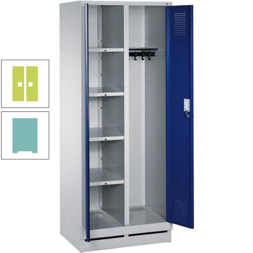 Mehrzweckschrank, Doppeltüren, Füße, 2 Abteile a 300 mm, Korpus anthrazitgrau, Tür anthrazitgrau, 1.800 x 600 x 500 mm (HxBxT)