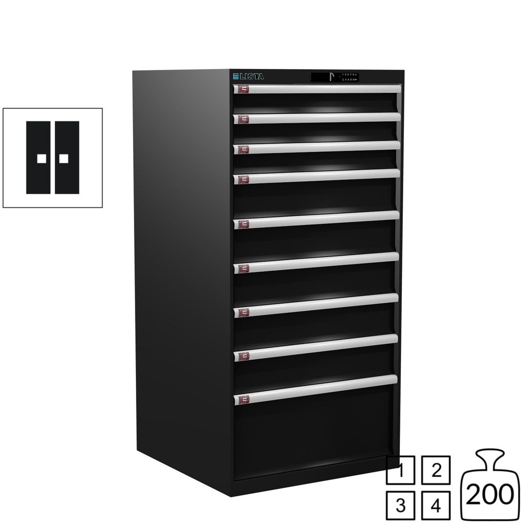 Lista Schubladenschrank - 13.106.010 - 1.450x717x725 mm (HxBxT) - 9 Schubladen - 200 kg - Key Lock - lichtblau (RAL 5012)