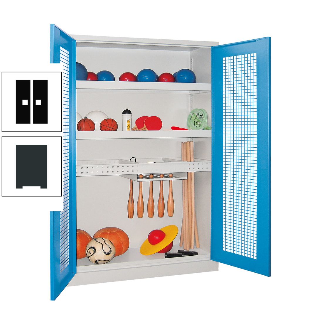 Sportschrank - Vollblechtüren - Variante 2 - 1.950x1.200x500 mm (HxBxT) - anthrazitgrau