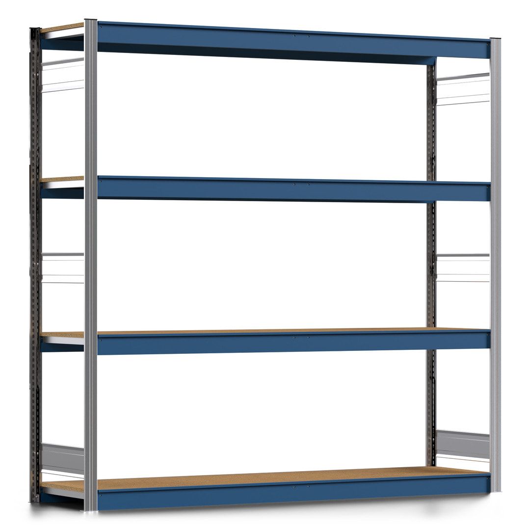 Weitspannregal EMIL - 2.000 x 2.010 x 500 mm (HxBxT) - Fachlast 400 kg - Holzböden - Lagerregal - Anbauregal