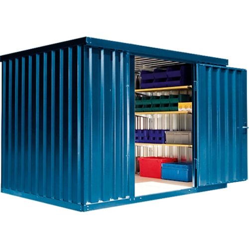 Lagercontainer, Baucontainer, Materialcontainer, Container, Gerätehaus, 2.150 x 3.050 x 2.170 mm (HxBxT), Holzfußboden, montiert, Farbe signalgelb