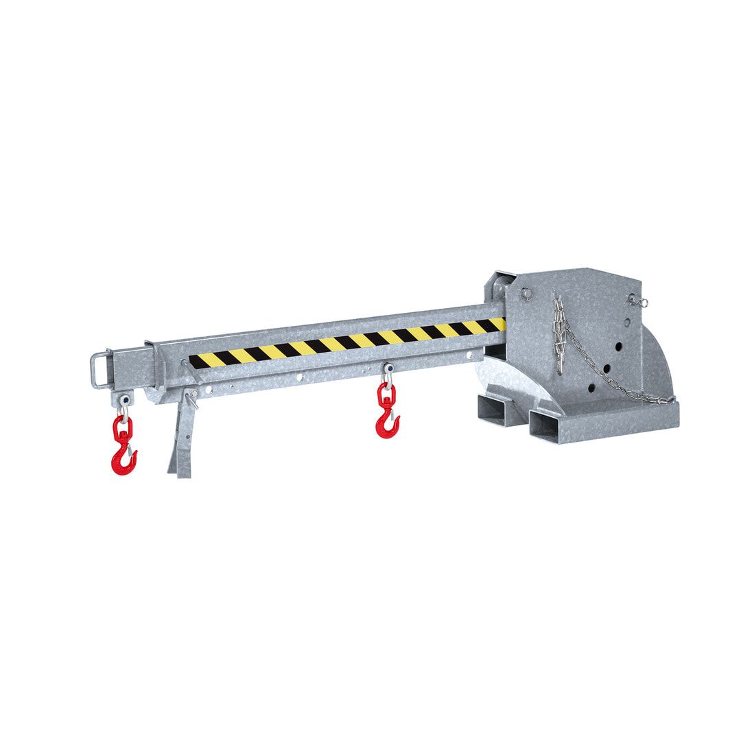Kranarm für Gabelstapler - Traglast 1.000 - 5.000 kg - Länge 2.260 - 3.760 mm - höhenverstellbar - anthrazitgrau