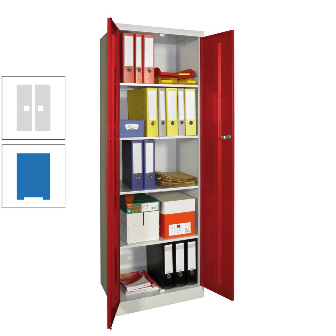 Aktenschrank - Sockel - 4 Böden - 1.800x600x500 mm (HxBxT) - Zylinderschloss - anthrazitgrau