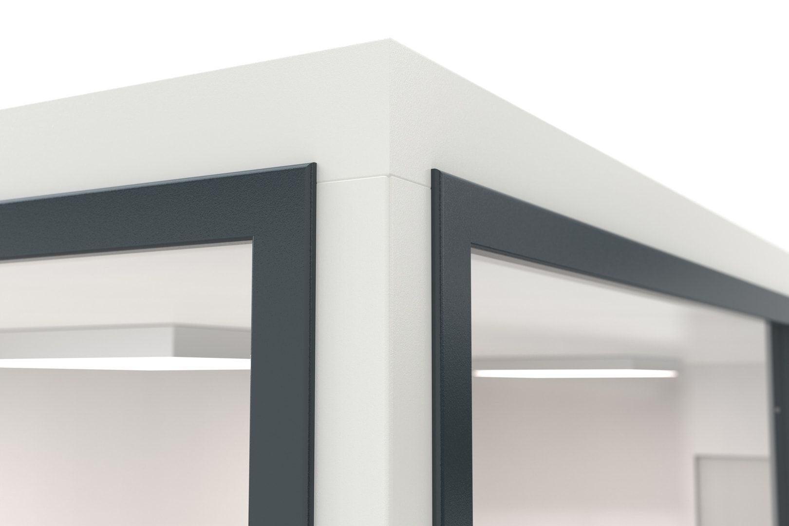 Bürocontainer, Aufsichtsstand, Meisterbüro, Lagerhallenbüro, mobil, für Innen, 2.680 x 4.560 x 3.390 mm (HxBxT), 15,45 qm, mit Fußboden