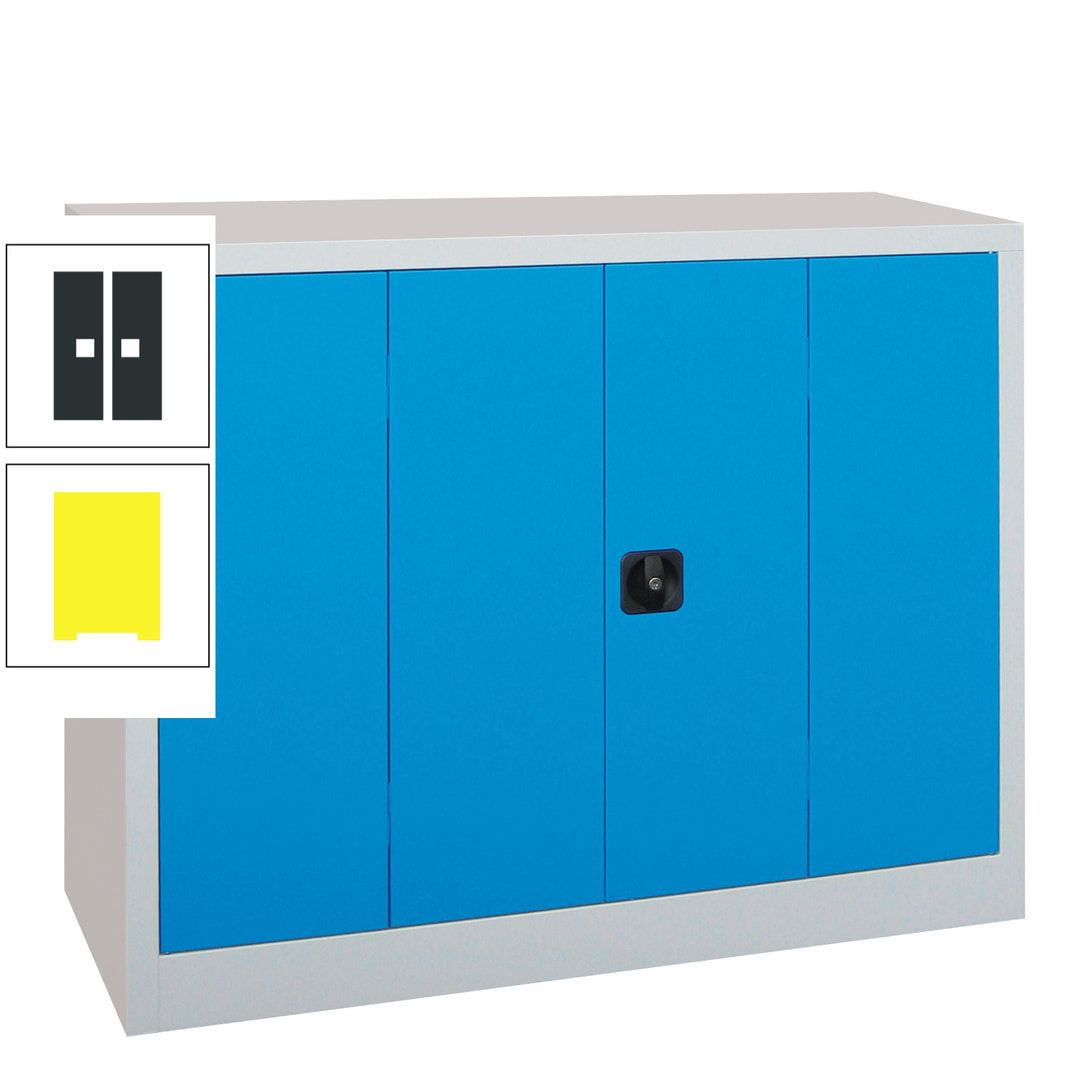Falttürenschrank - 1.000x1.200x400 mm (HxBxT) - 2 Einlegeböden, gepulvert - Zylinderschloss - anthrazitgrau