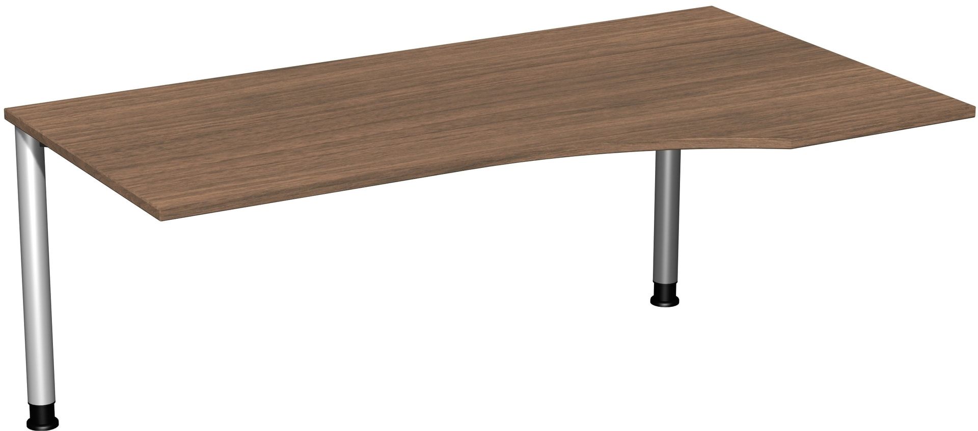Eckschreibtisch mit einseitig verkürzten Füßen, 4-Fuß Flex, Ecke rechts, Höhe 680-800 mm, 1.600 x 1.000 mm (BxT), Gestell anthrazit, Ahorn