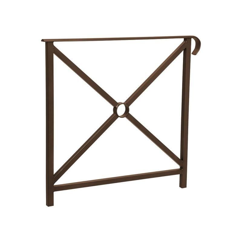 Geländer Kreuz und Kreis - 1.000 x 800 mm - flacher Handlauf - Farbe enzianblau - Außengeländer Systemgeländer