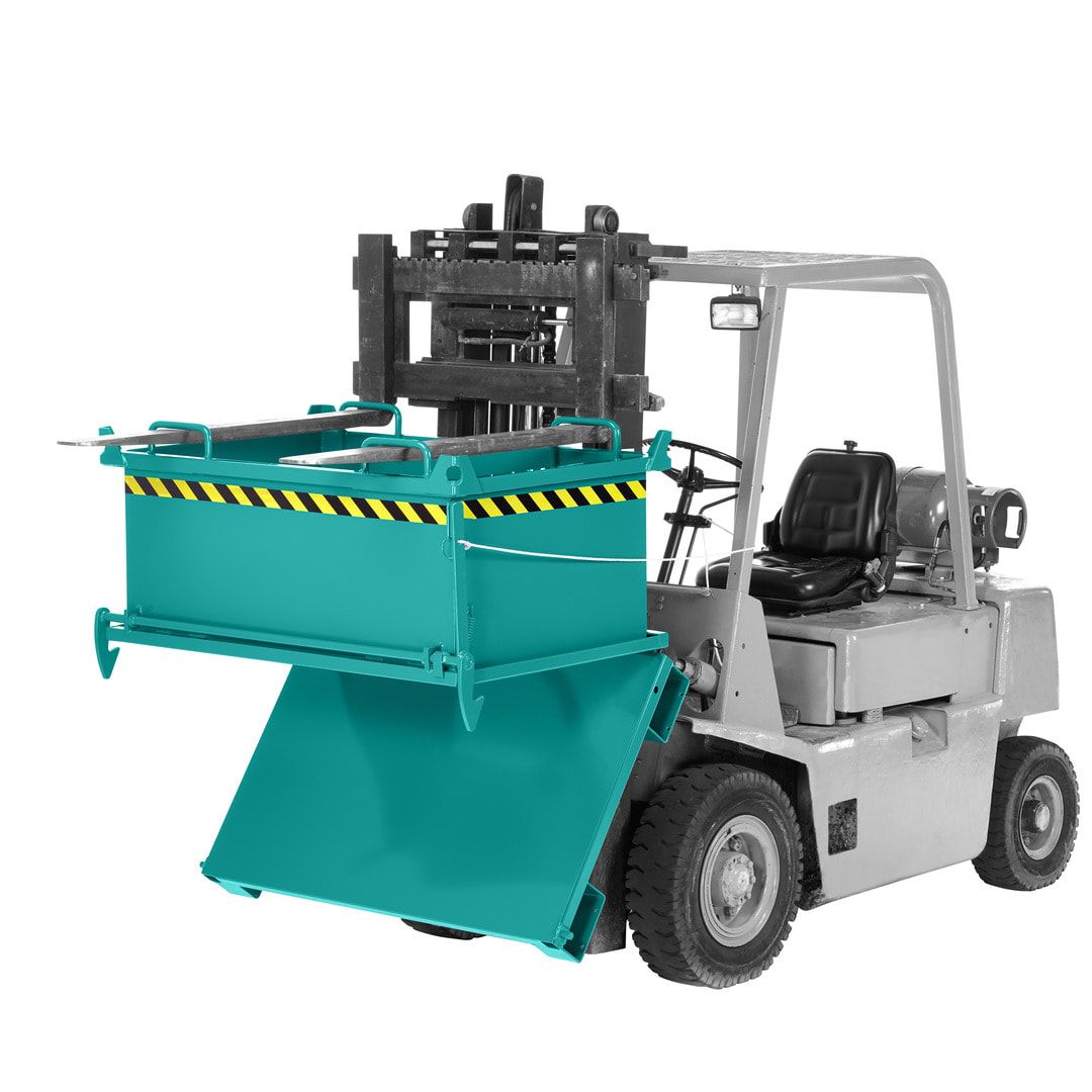 Klappbodenbehälter - 1.000 l Volumen - Traglast 1.250 kg - 2-fach stapelbar - kranbar - enzianblau