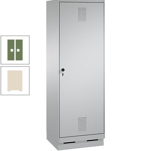 Doppel-Spind, Garderobenschrank, 1 Tür für 2 Abteile a 300 mm, Korpus anthrazitgrau, Türen anthrazitgrau, 1.800 x 600 x 500 mm (HxBxT)