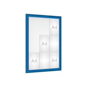 Schaukasten - Einflügeltür - 9xA4 - Hochformat - 1.050 x 750 x 30 mm (HxBxT) - wählbar - Infokasten - Präsentationsvitrine