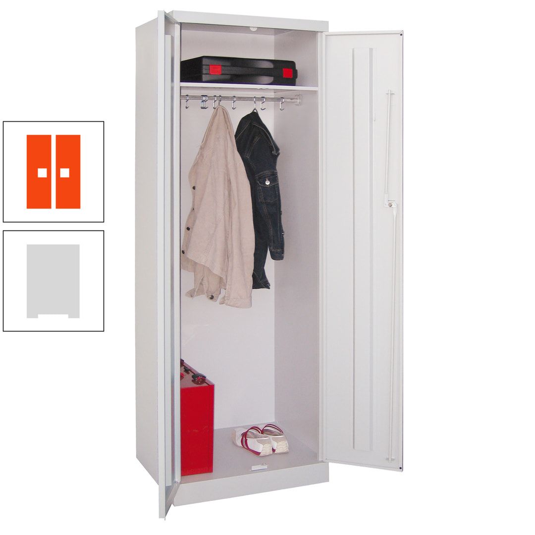 Garderobenschrank - 1 Fachboden - Kleiderstange - 1.800x600x500 mm (HxBxT) - Zylinderschloss - anthrazitgrau