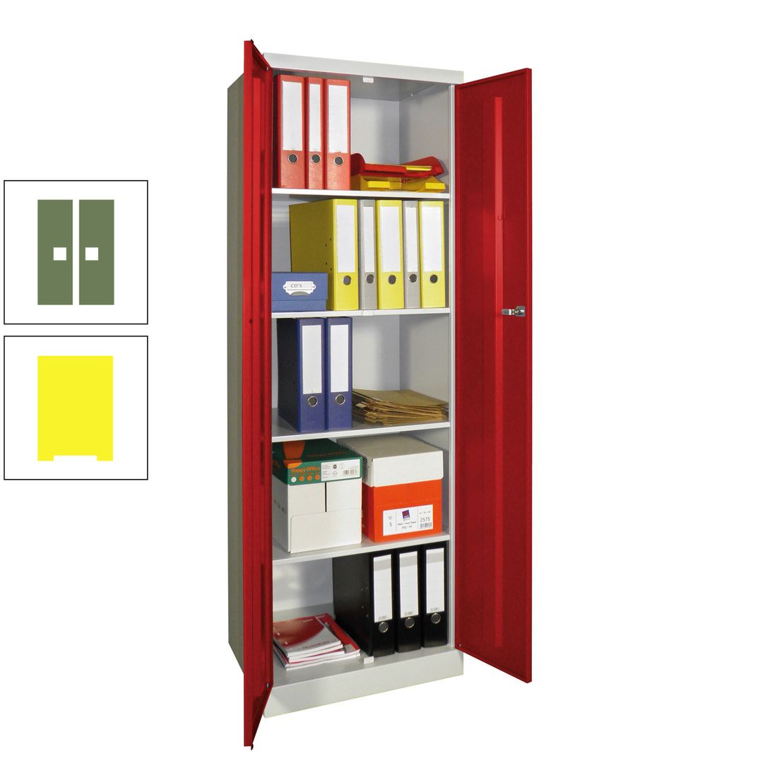 Aktenschrank - Sockel - 4 Böden - 1.800x600x500 mm (HxBxT) - Zylinderschloss - anthrazitgrau