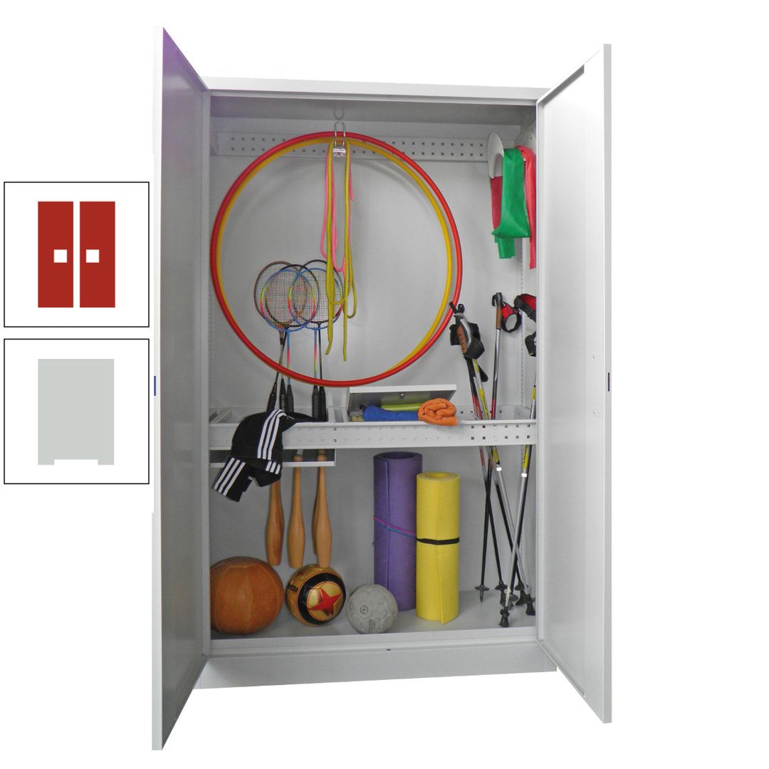 Sportschrank - Vollblechtüren - Variante 1 - 1.950x1.200x500 mm (HxBxT) - anthrazitgrau