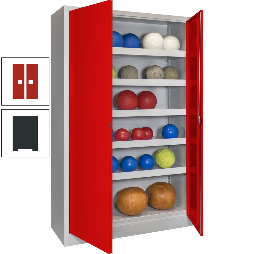 Ballschrank - Vollblechtüren - 5 Böden - 1.950x1.200x500 mm (HxBxT) - anthrazitgrau