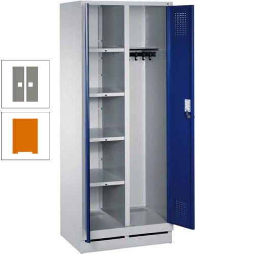 Mehrzweckschrank, Doppeltüren, Füße, 2 Abteile a 300 mm, Korpus anthrazitgrau, Tür anthrazitgrau, 1.800 x 600 x 500 mm (HxBxT)