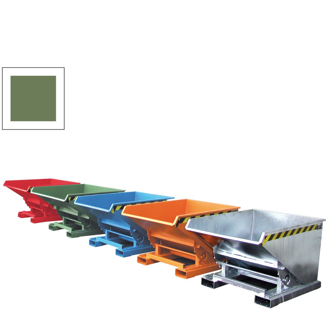 BAUER Kippbehälter - Abrollsystem - Volumen 2.100 l - Traglast 1.500 kg - 1.095 x 1.870 x 1.720 mm (HxBxT) - feuerrot (RAL 3000)