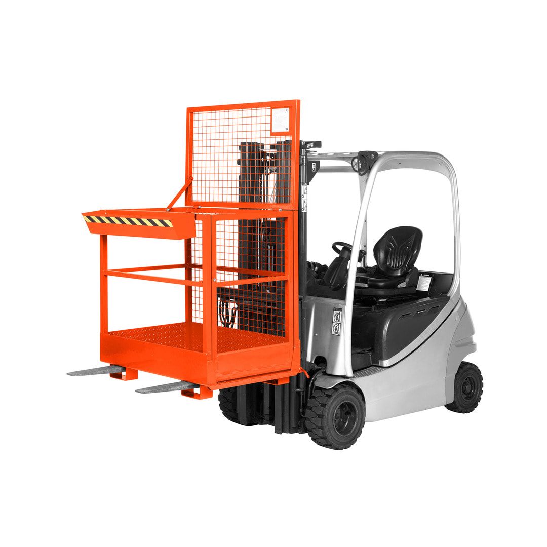 Arbeitsbühne für Stapler und Frontlader - Arbeitskorb - Montagebühne - 2 Personen - Tragkraft 300 kg - 1.910 x 1.200 x 800 mm (HxBxT) - anthrazitgrau