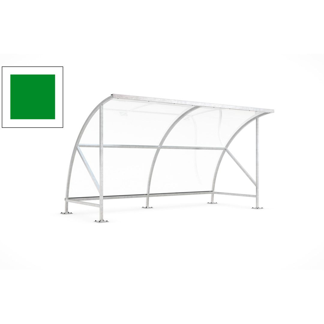 Fahrradunterstand - Fahrradgarage mit Bogendach - Stahl und Kunststoff - 2.290 x 4.130 x 2.100 mm (HxBxT) - Farbe Achatgrau