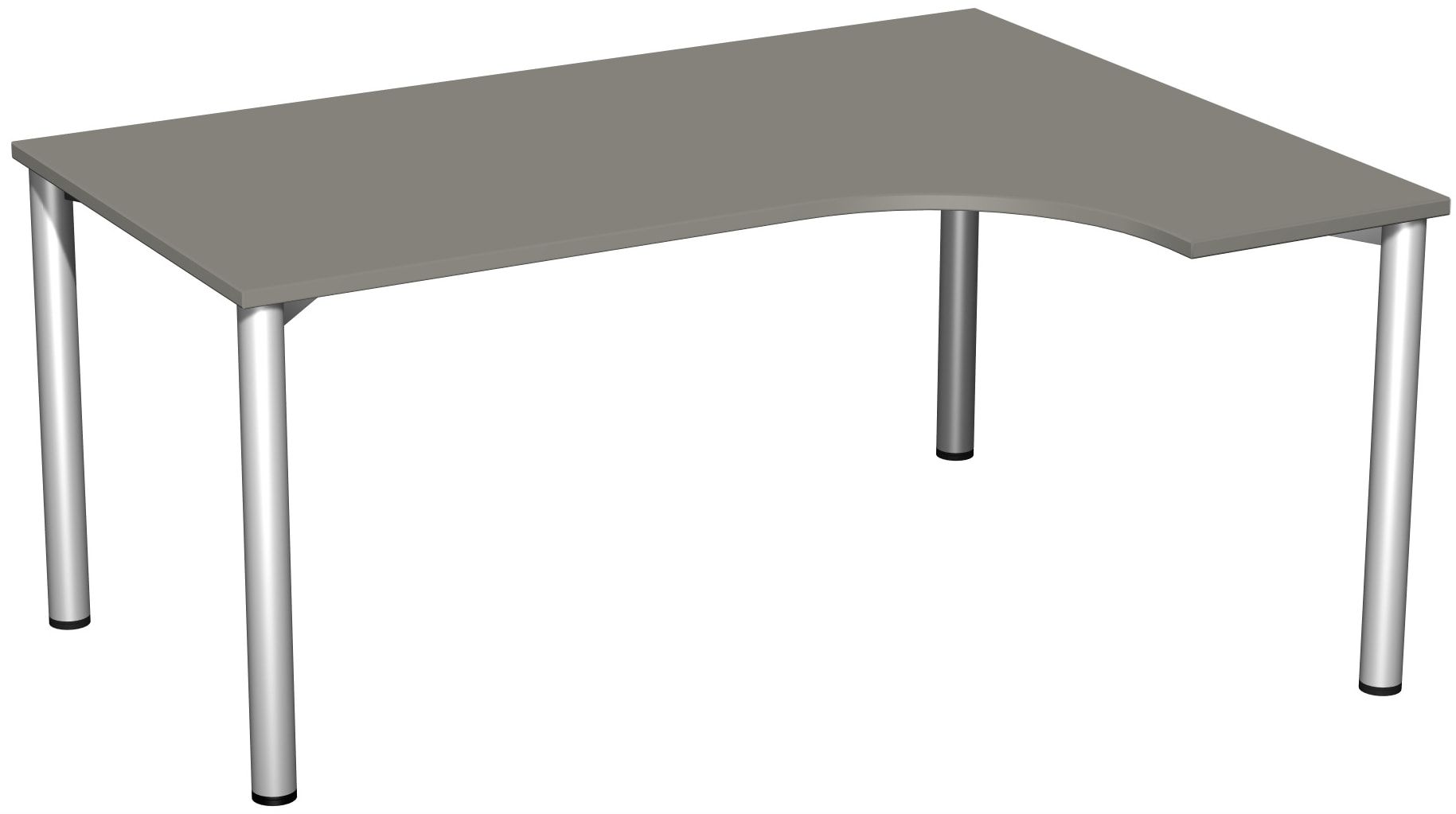 Eckschreibtisch - Ecke rechts - 4-Fuß Flex - 720 x 1.600 x 1.200 mm (HxBxT) - Gestell anthrazit - Ahorn