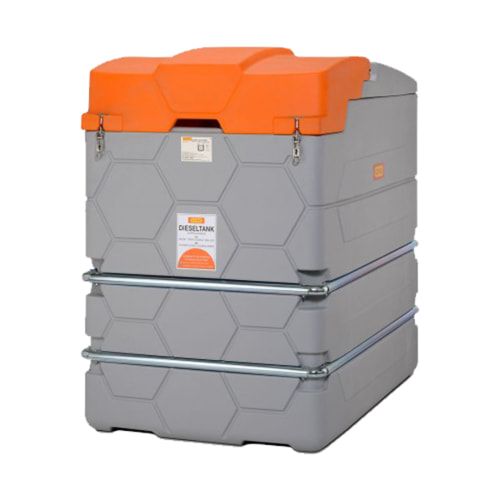 Mobile Outdoor Diesel Tankanlage mit Klappdeckel - Tankstation mit Zapfpistole - Volumen 1000 l