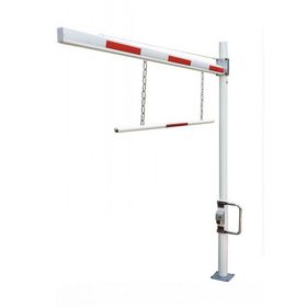 Schwenkbare Höhenbegrenzung für Parkplätze und Einfahrten, zum Aufdübeln, mit Reflexstreifen, max. Durchfahrtshöhe 2.800 mm, Sperrbreite wählbar