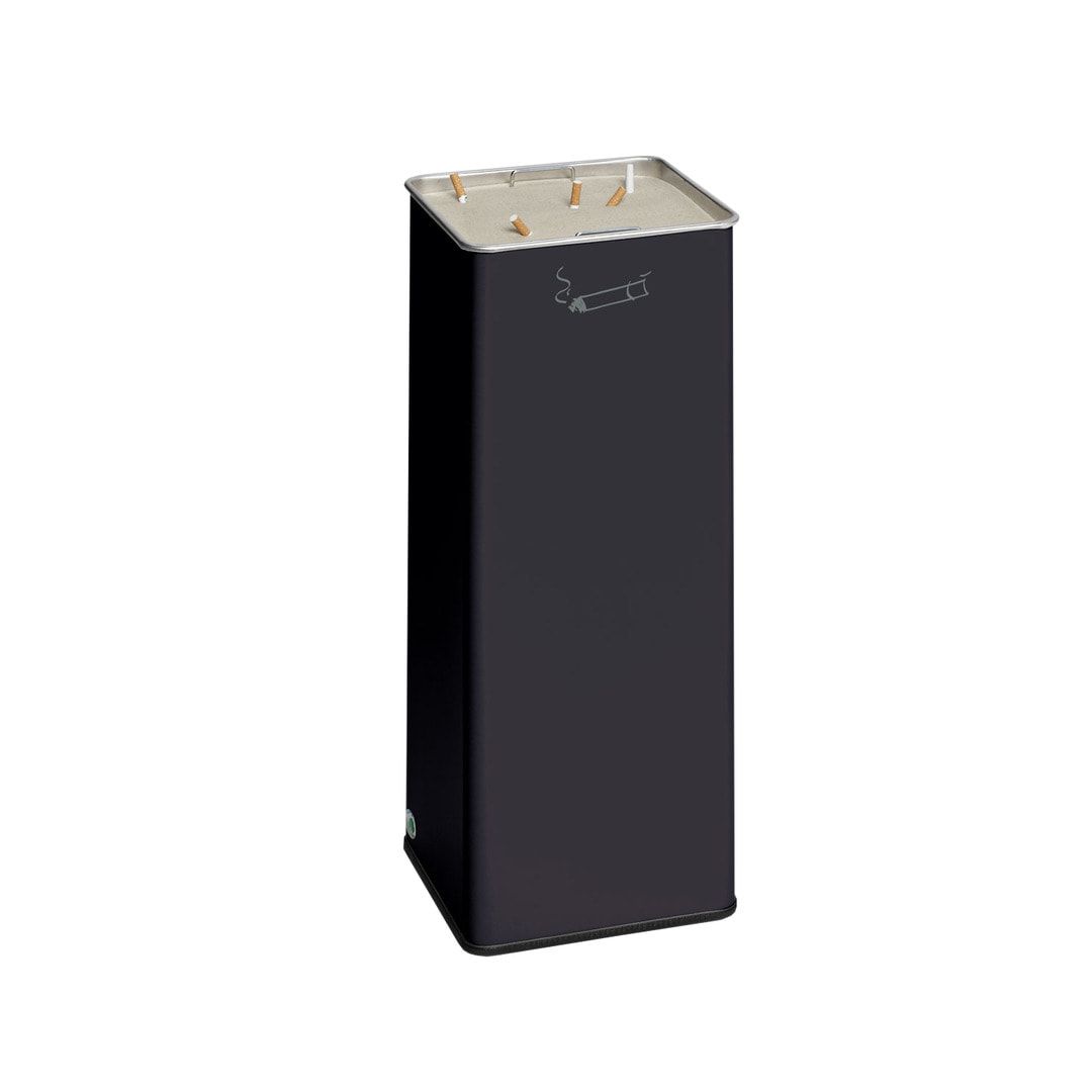 Standaschenbecher, Standascher, 665 x 260 x 260 mm (HxBxT), Ascher, Turmaschenbecher, Antik-silber, Kippsieb, mit Sand befüllbar
