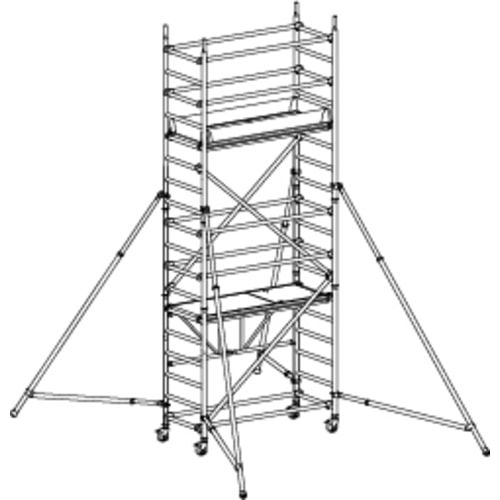 Klappbares Fahrgerüst - mit Ausleger - 1.800 x 1.900 x 800 mm (HxBxT) - Hymer Aluminium Gerüst