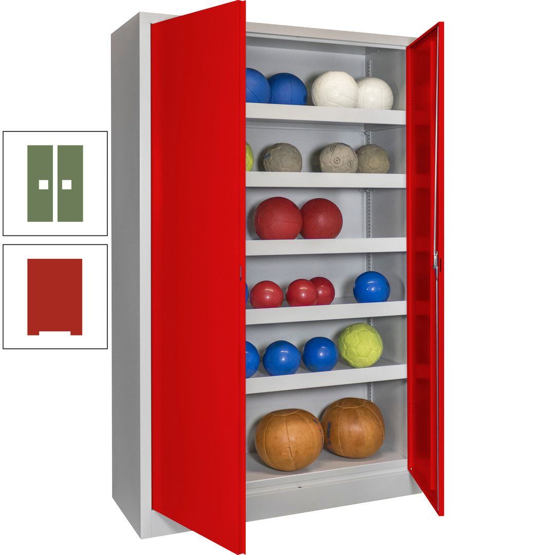 Ballschrank - Vollblechtüren - 5 Böden - 1.950x1.200x500 mm (HxBxT) - anthrazitgrau