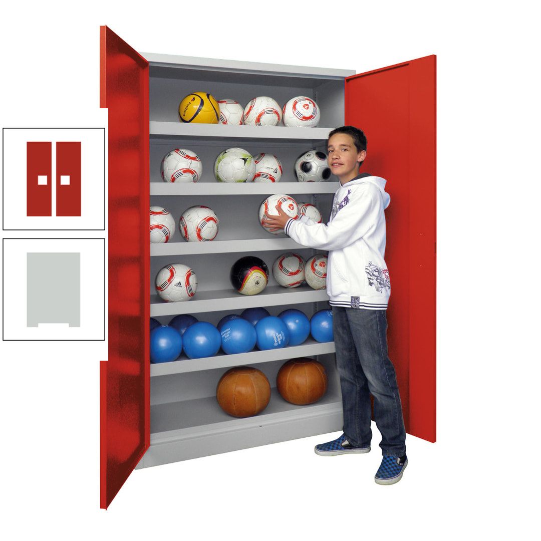 Ballschrank - Vollblechtüren - 5 Böden - 1.950x1.500x500 mm (HxBxT) - anthrazitgrau