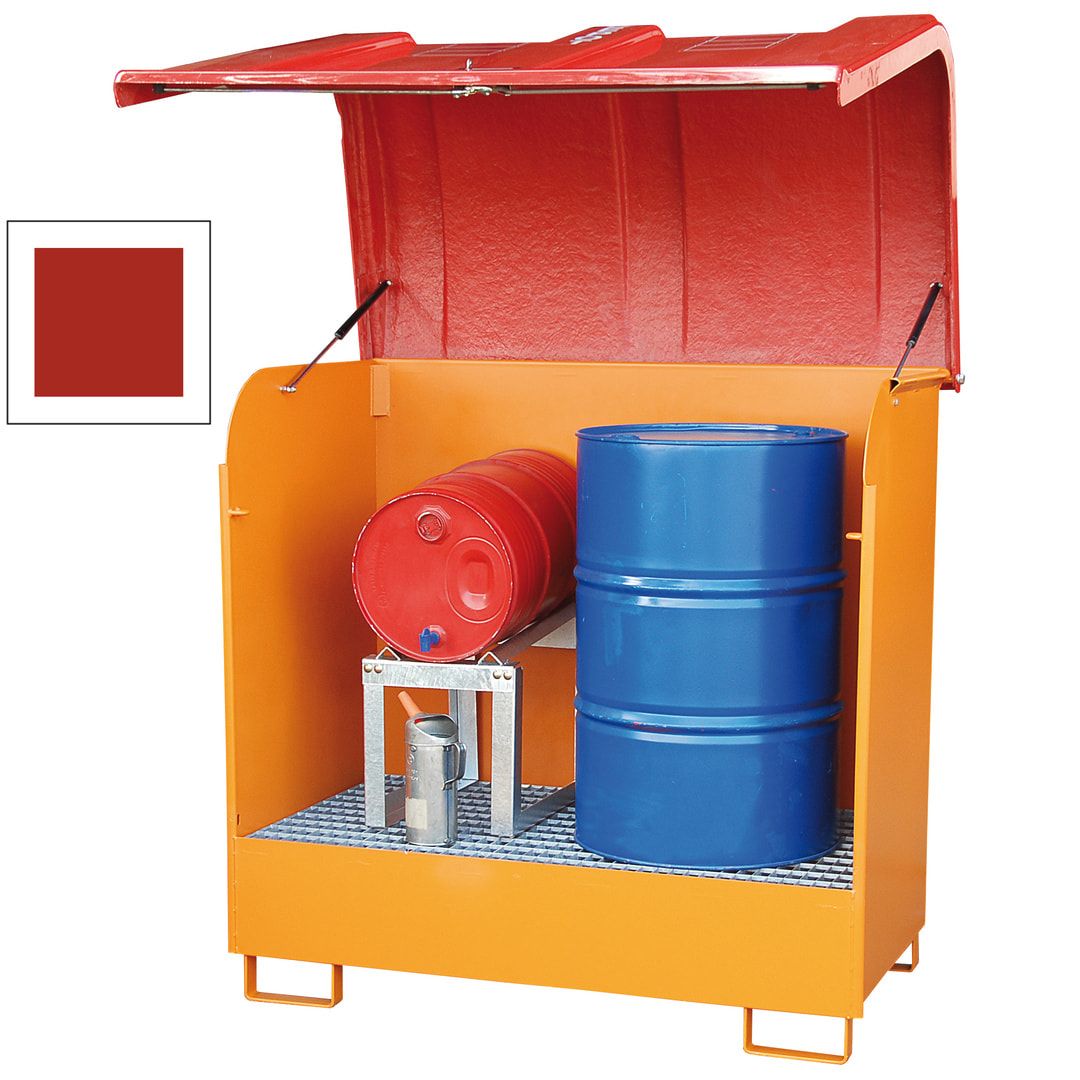 Gefahrstoffdepot - 224 l Volumen - GFK-Haube - feuerrot
