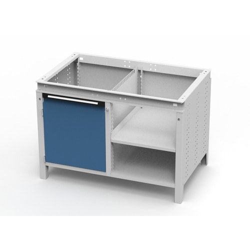 OTTOKIND Werkbank - bündige Arbeitsplatte - 850 x 1.150 x 750 mm (HxBxT) - Schrank - 2 Ablageböden - lichtgrau