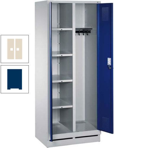 Mehrzweckschrank, Doppeltüren, Füße, 2 Abteile a 300 mm, Korpus anthrazitgrau, Tür anthrazitgrau, 1.800 x 600 x 500 mm (HxBxT)