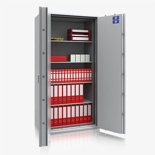 Dokumententresor, Geldschrank, Safe, VdS Klasse 2, 60 Minuten feuerfest, Türen 2-flügelig, Tiefe wählbar, 1.905 x 999 mm (HxB), Farbe lichtgrau