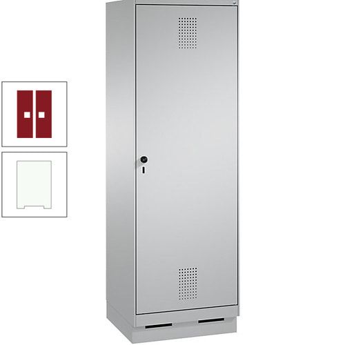 Doppel-Spind, Garderobenschrank, 1 Tür für 2 Abteile a 300 mm, Korpus anthrazitgrau, Türen anthrazitgrau, 1.800 x 600 x 500 mm (HxBxT)
