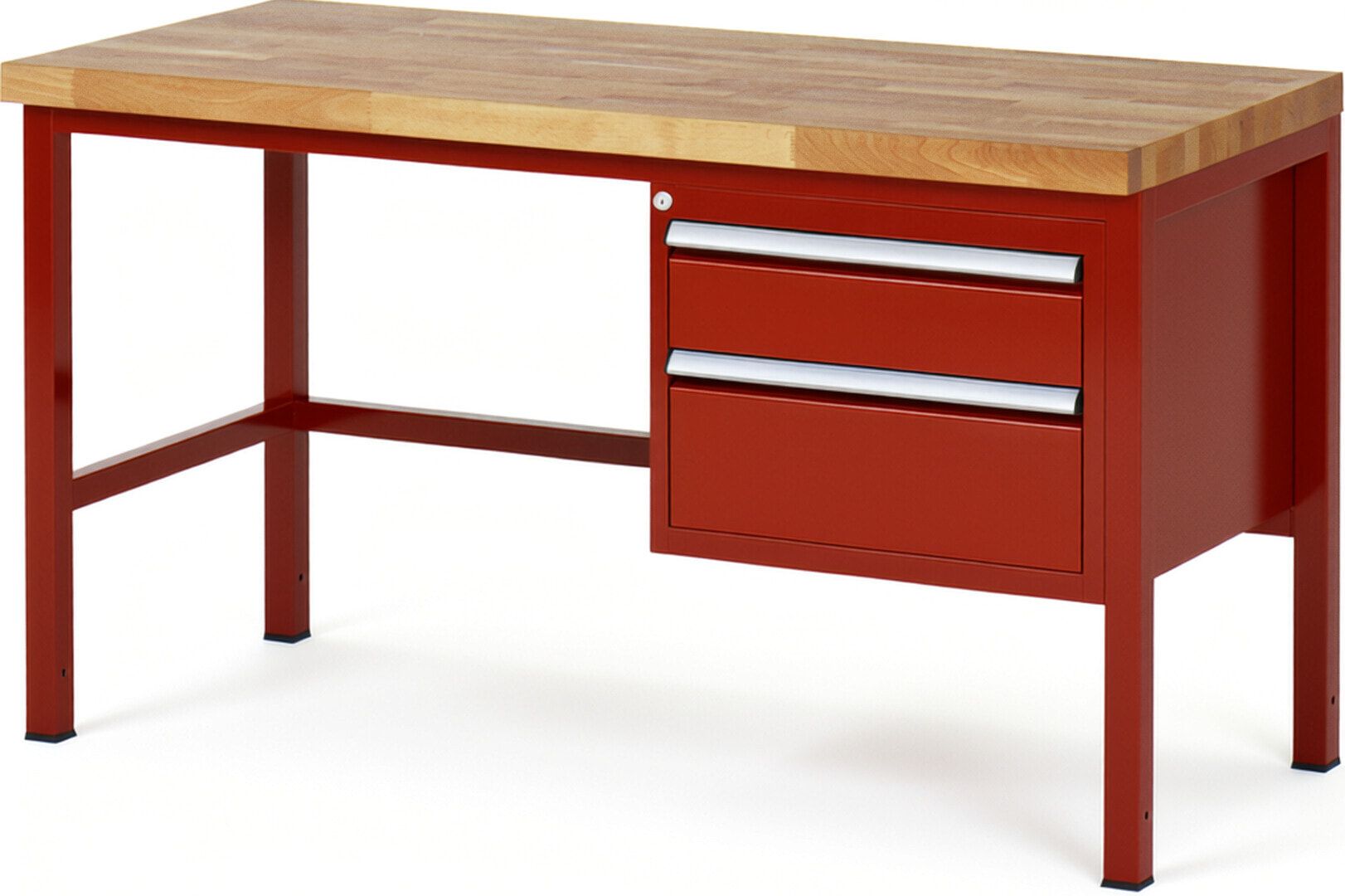 Werkbank - 2 Schubladen - Teilauszug - 150:1 / 210:1 - Höhe 840-1.040 mm - 1.500 x 700 mm - 1.250 kg - Buche - Anthrazitgrau