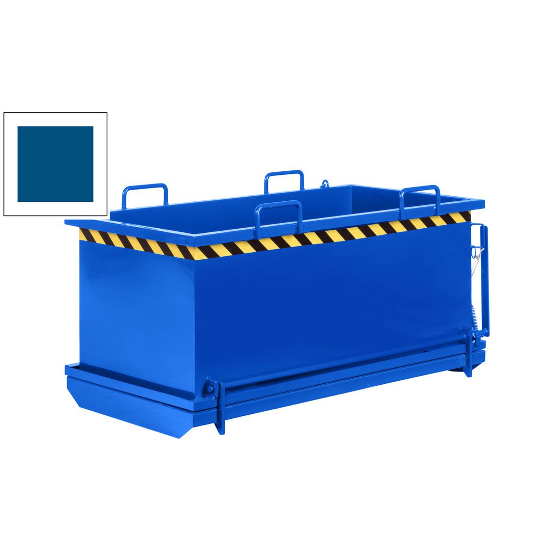 Klappbodenbehälter - 1.000 l Volumen - Traglast 1.250 kg - kranbar - enzianblau