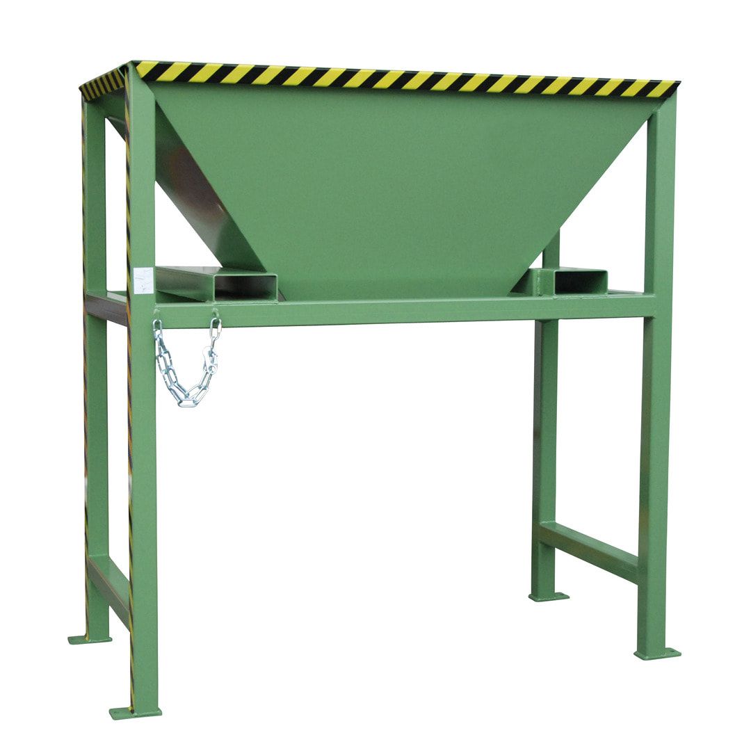 Befülltrichter für Big-Bags und Container - mit Ständer - 2.050 x 1.980 x 980 mm (HxBxT) - feuerrot (RAL 3000)