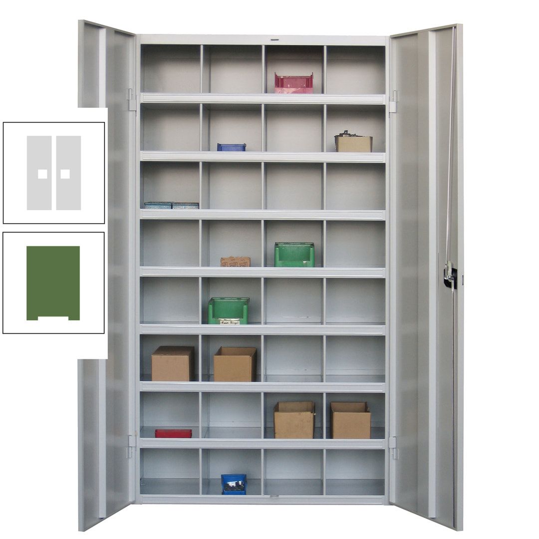Fächerschrank - Sortierstation - Büroschrank - 32 Fächer - 1.800 x 1.000 x 530 mm (HxBxT) - Materialschrank - anthrazitgrau