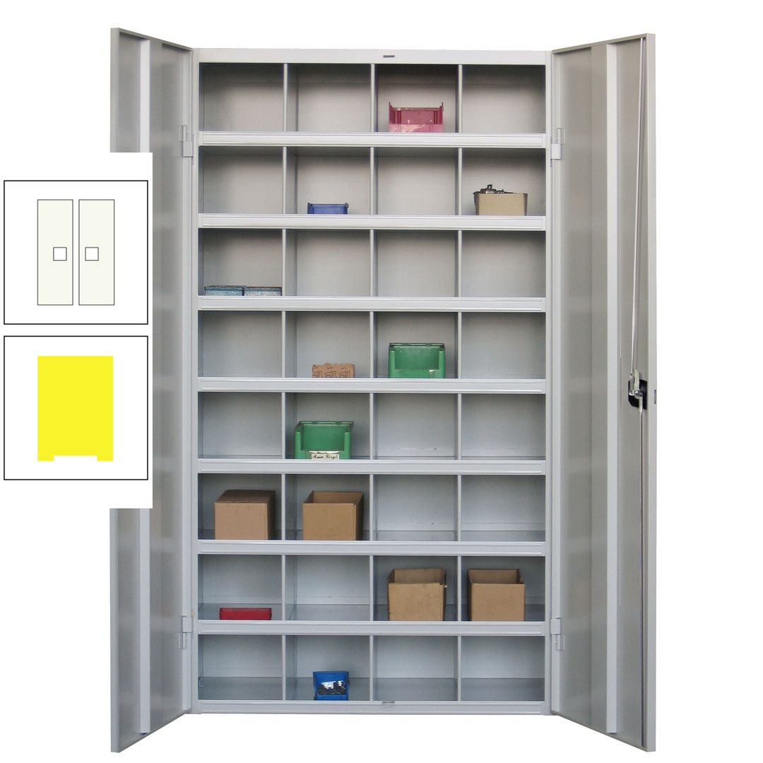 Fächerschrank - Sortierstation - Büroschrank - 32 Fächer - 1.800 x 1.000 x 530 mm (HxBxT) - Materialschrank - anthrazitgrau