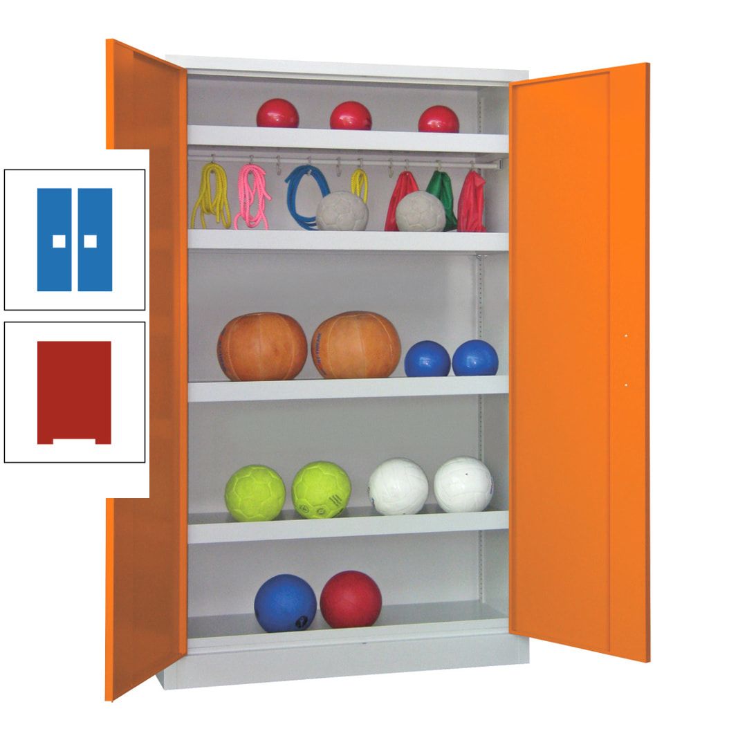 Ballschrank - Vollblechtüren - 4 Böden - 1 Hakenleiste - 1.950x1.200x500 mm (HxBxT) - anthrazitgrau