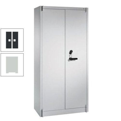 Feuergeschützter Aktenschrank, Klasse A1, 3 Fachböden und Schließfach einflügelig, Farbe schwarzgrau, 1.950 x 930 x 500 mm (HxBxT)
