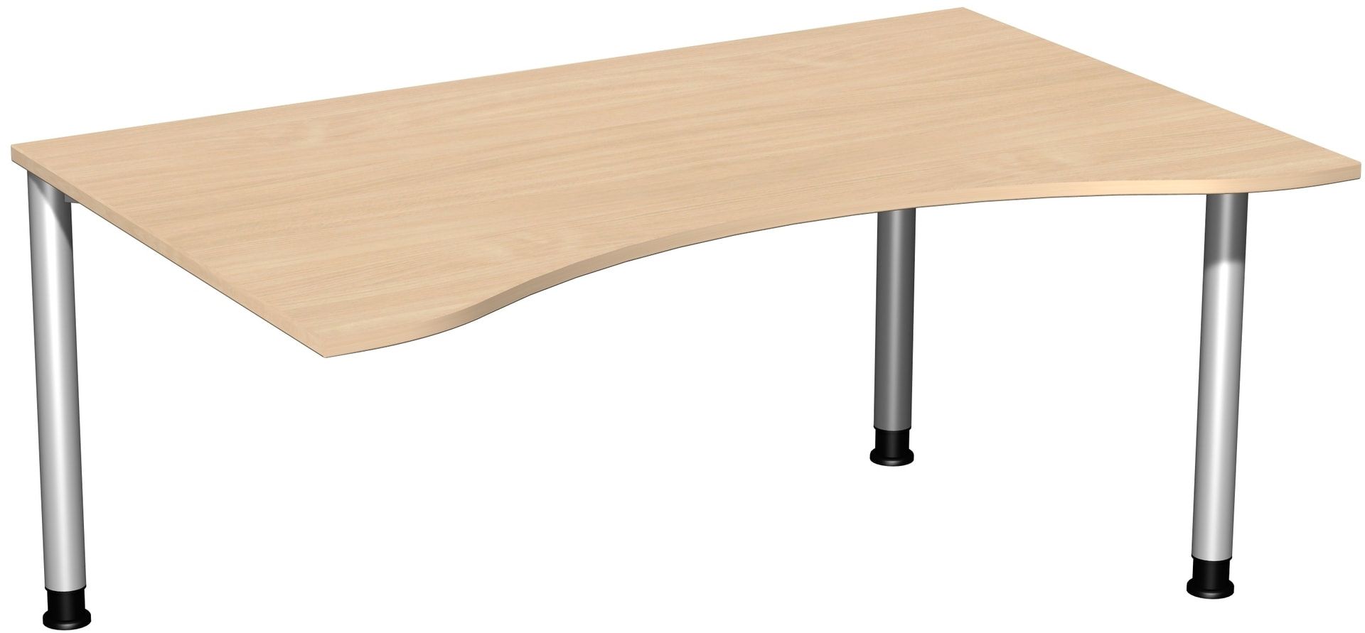 Ergo-Schreibtisch - 4-Fuß Flex - Bürotisch - Höhe 680-800 mm - 1.600 x 1.000 mm (BxT) - Gestell anthrazit - Ahorn