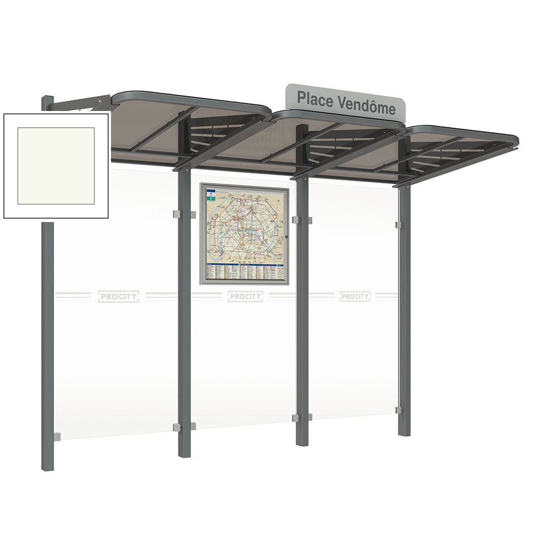 Buswartehalle - Unterstand - modular - Fahrplankasten - Haltestellenschild - 2.200 x 3.000 x 1.500 mm (HxBxT) - enzianblau